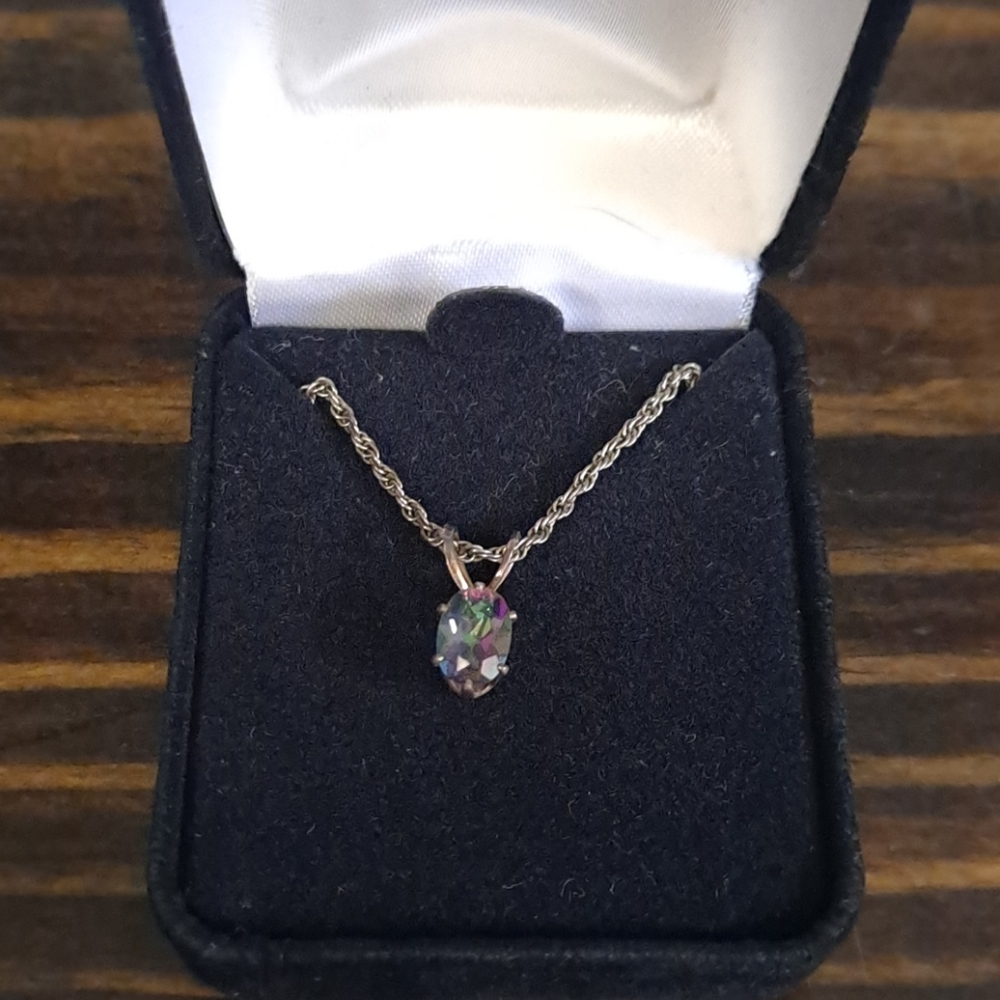 CLOSEOUT: Mystic Fire Topaz necklace - Picture 3 of 9